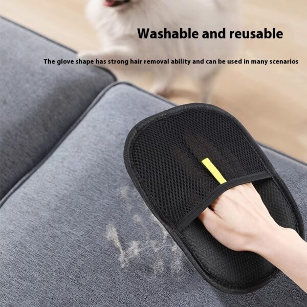 Pet Hair Remover Mitt Pet Hair Remover Gloves Deshedding Brush Glove For Dog Cat Rabbit With Long Short Curly Hair - Image 5